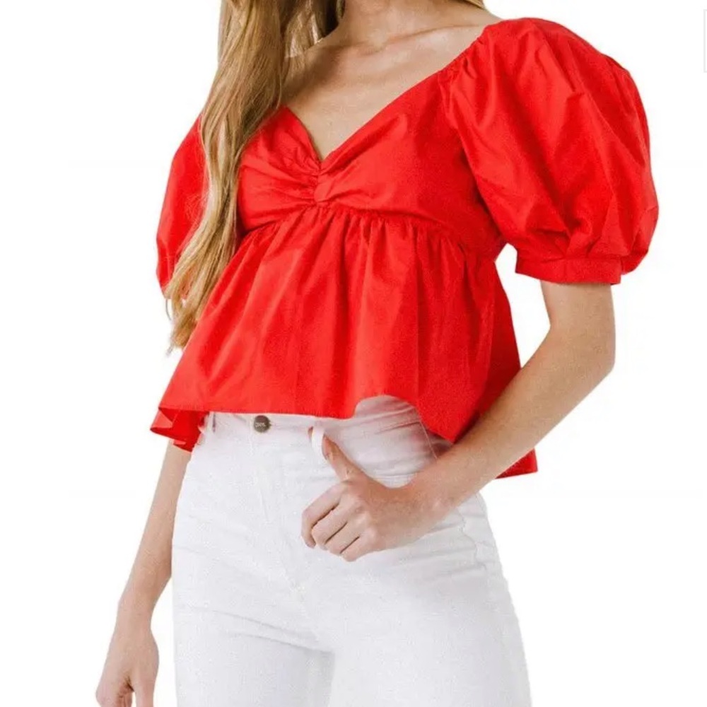 NWT English Factory short puff sleeve top